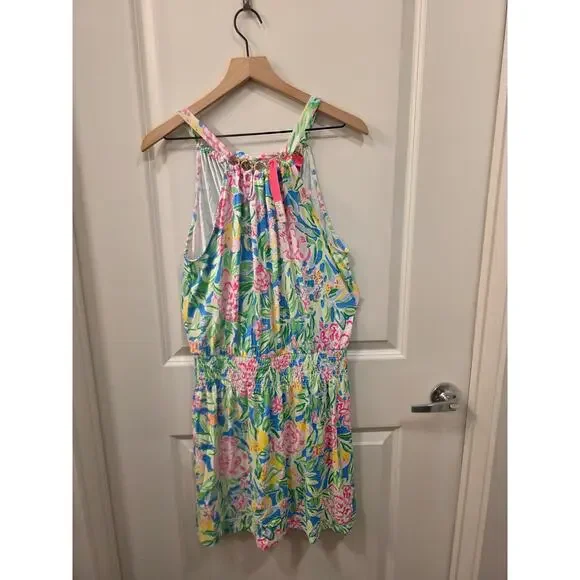 Lilly Pulitzer Shirelle skirted romper grove garden - Picture 1 of 9
